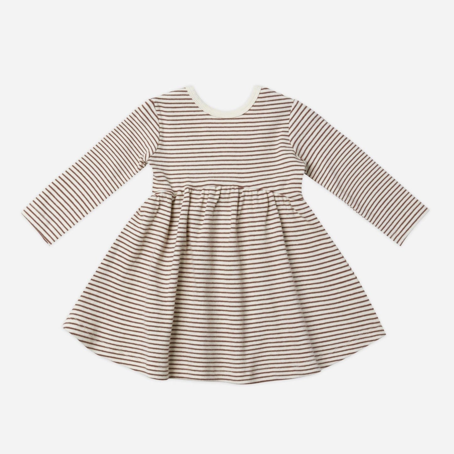 Ribbed Long Sleeve Dress || Plum Stripe