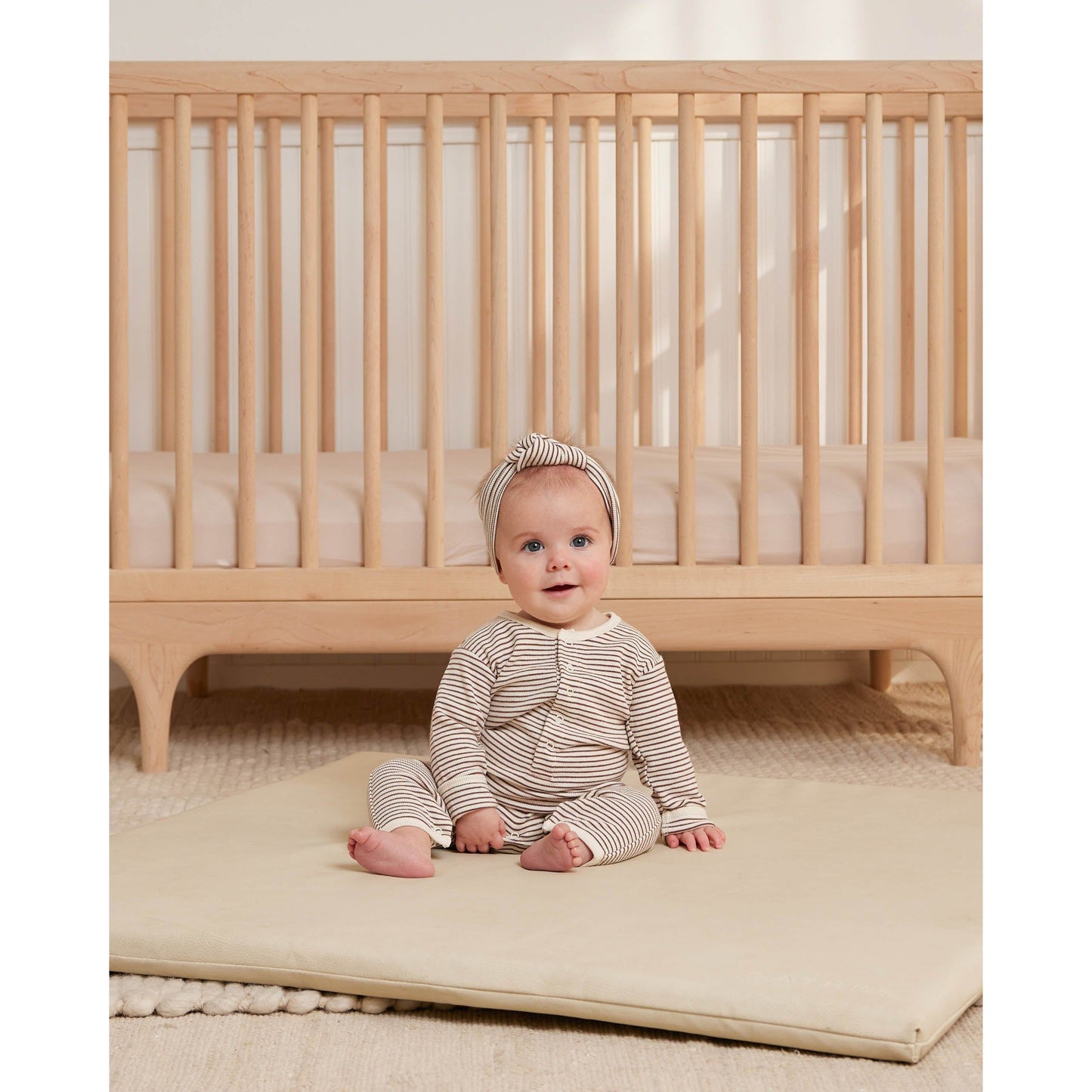 Ribbed Baby Jumpsuit || Plum Stripe