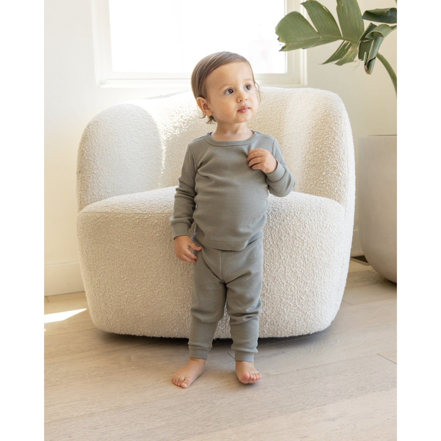 Waffle Top + Pant Set || Basil