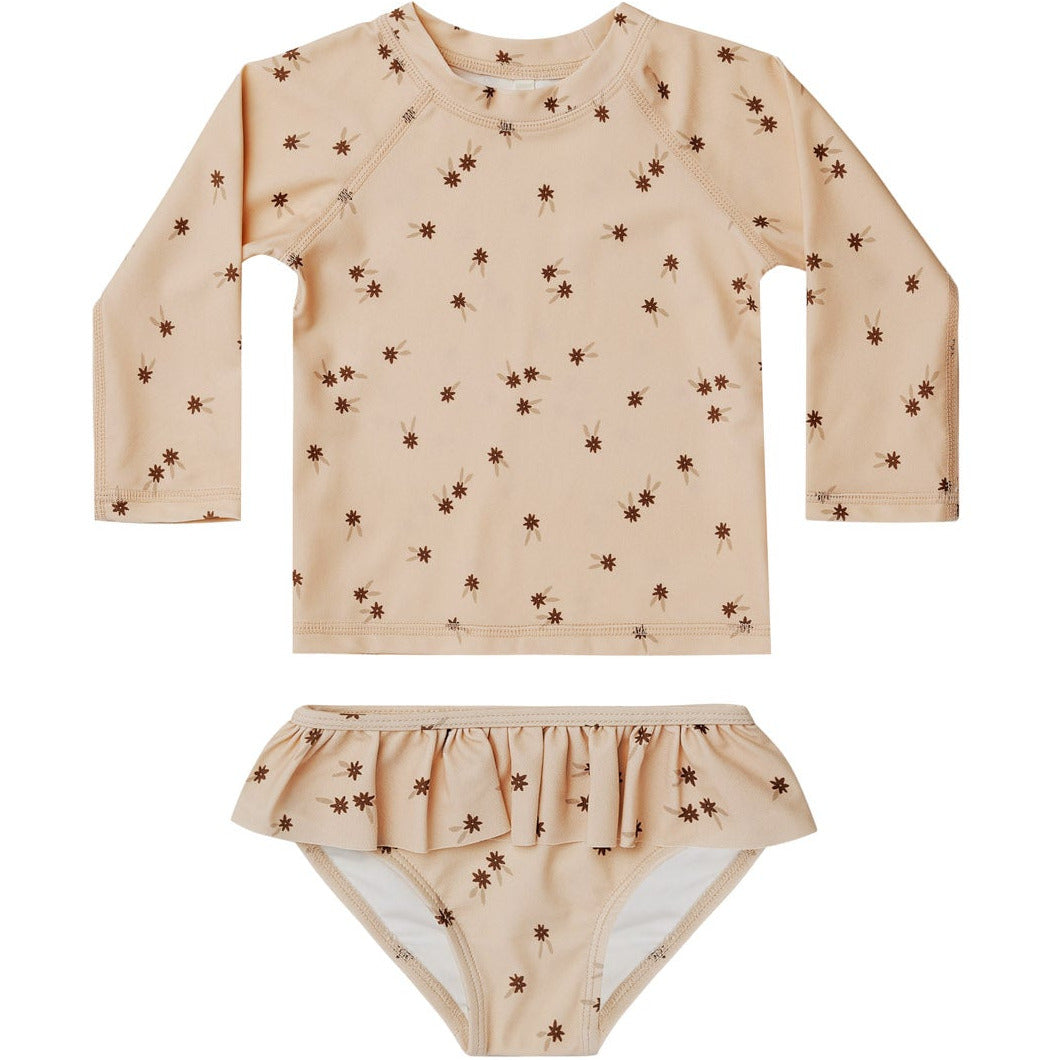 rash guard girl set || shell ditsy