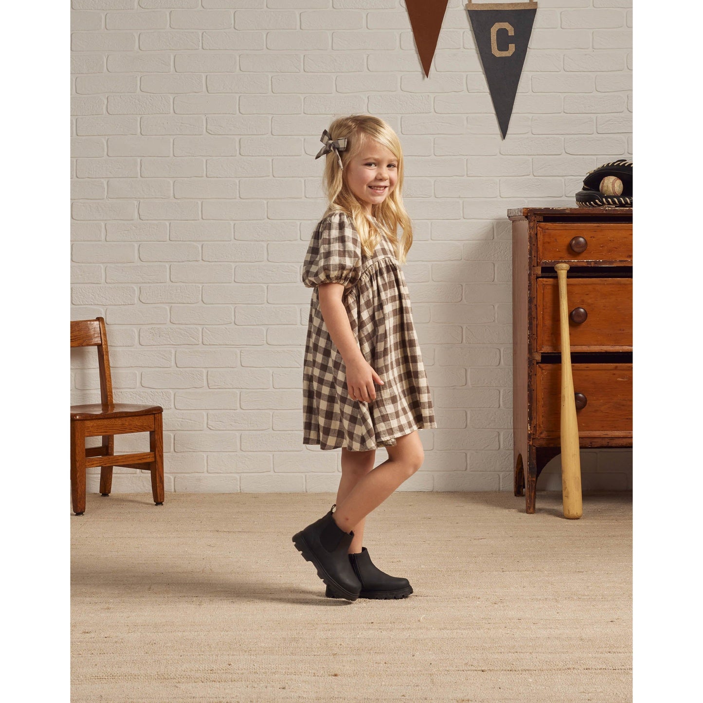 Marley Dress || Charcoal Check