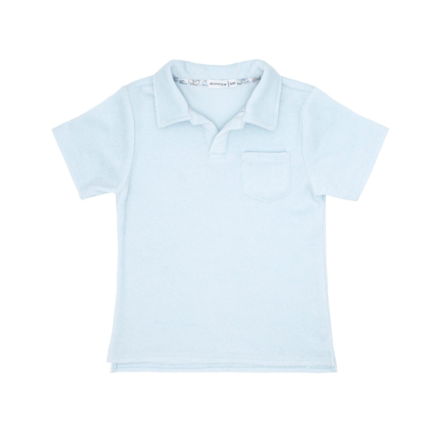 light blue french terry polo shirt