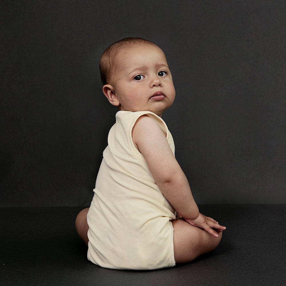 Baby Sleeveless Onesie 2 Pack - Cream