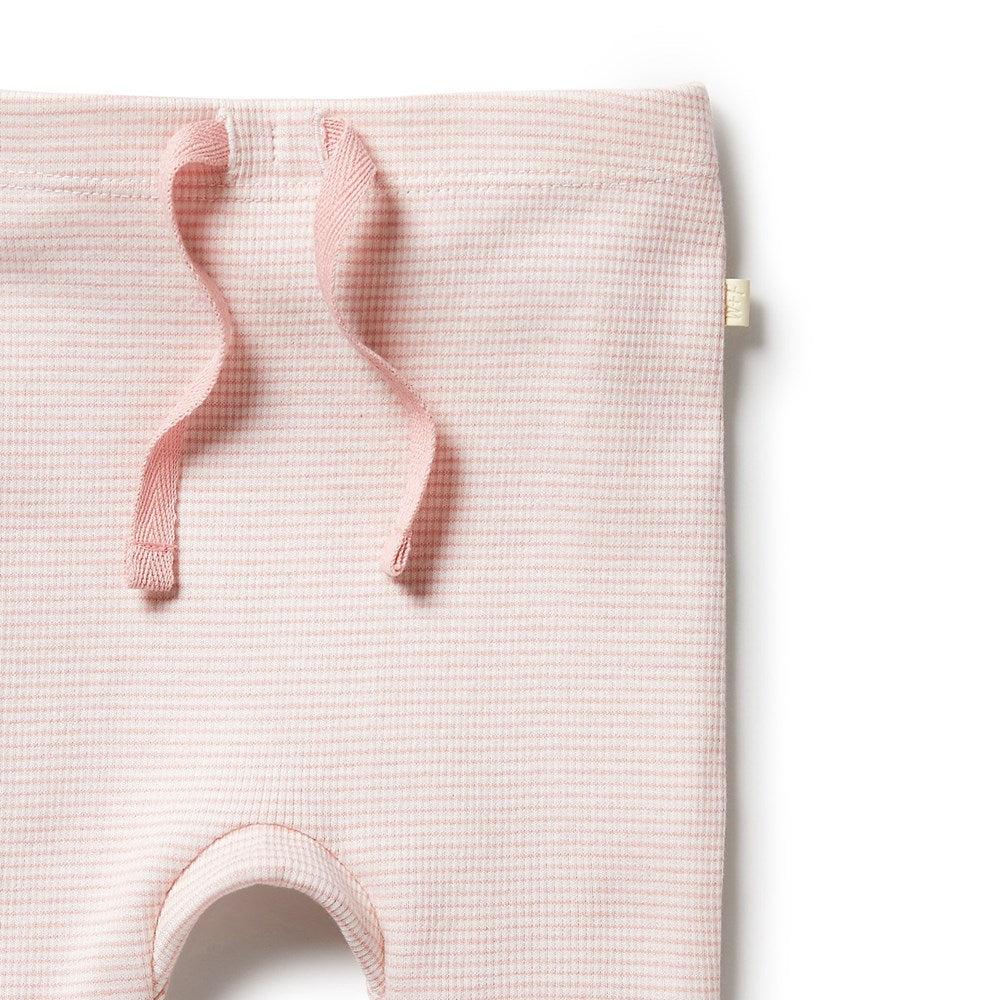 Organic Stripe Rib Legging - Canteloupe
