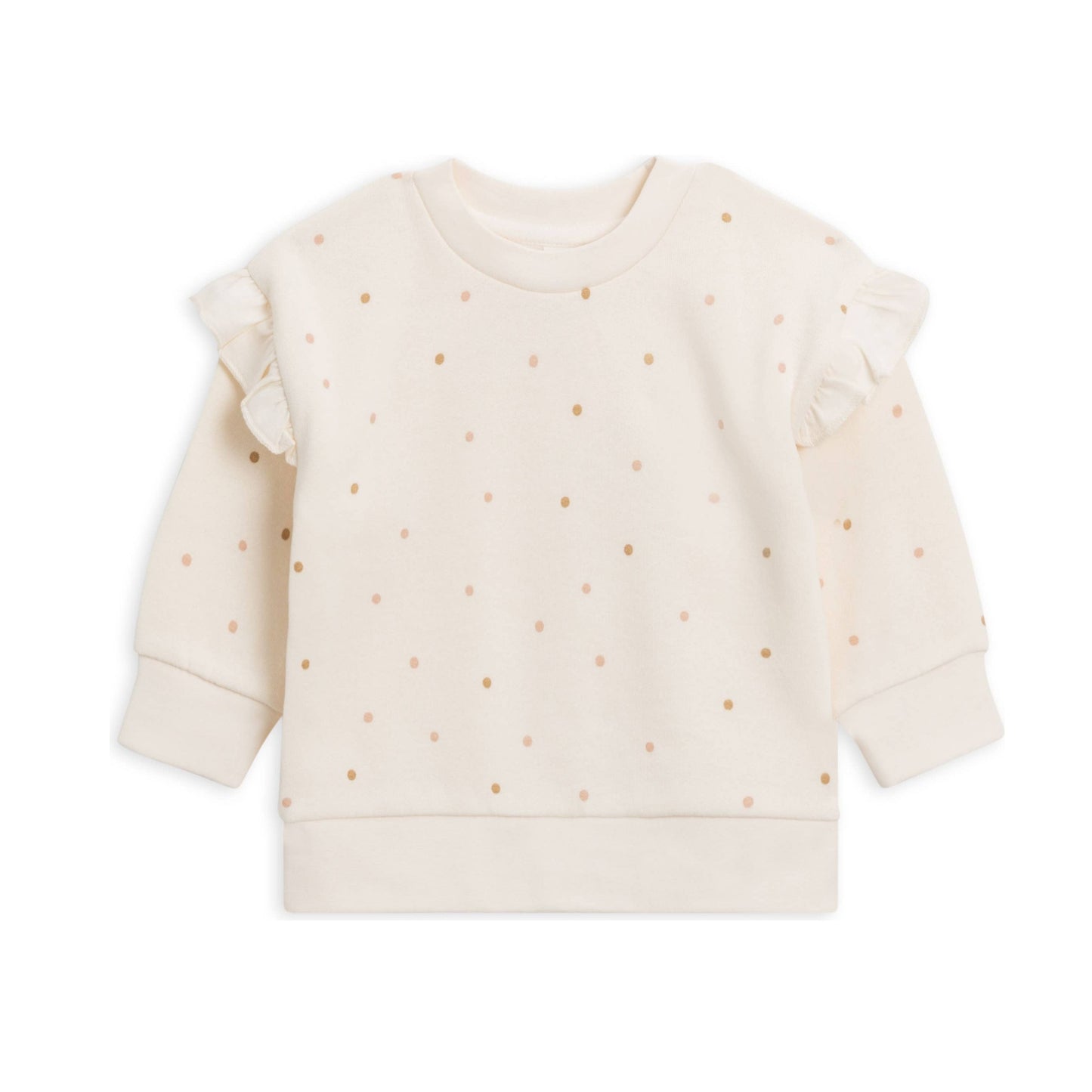 Abbie Fleece Ruffle Sweatshirt - Ivory/ Fawn