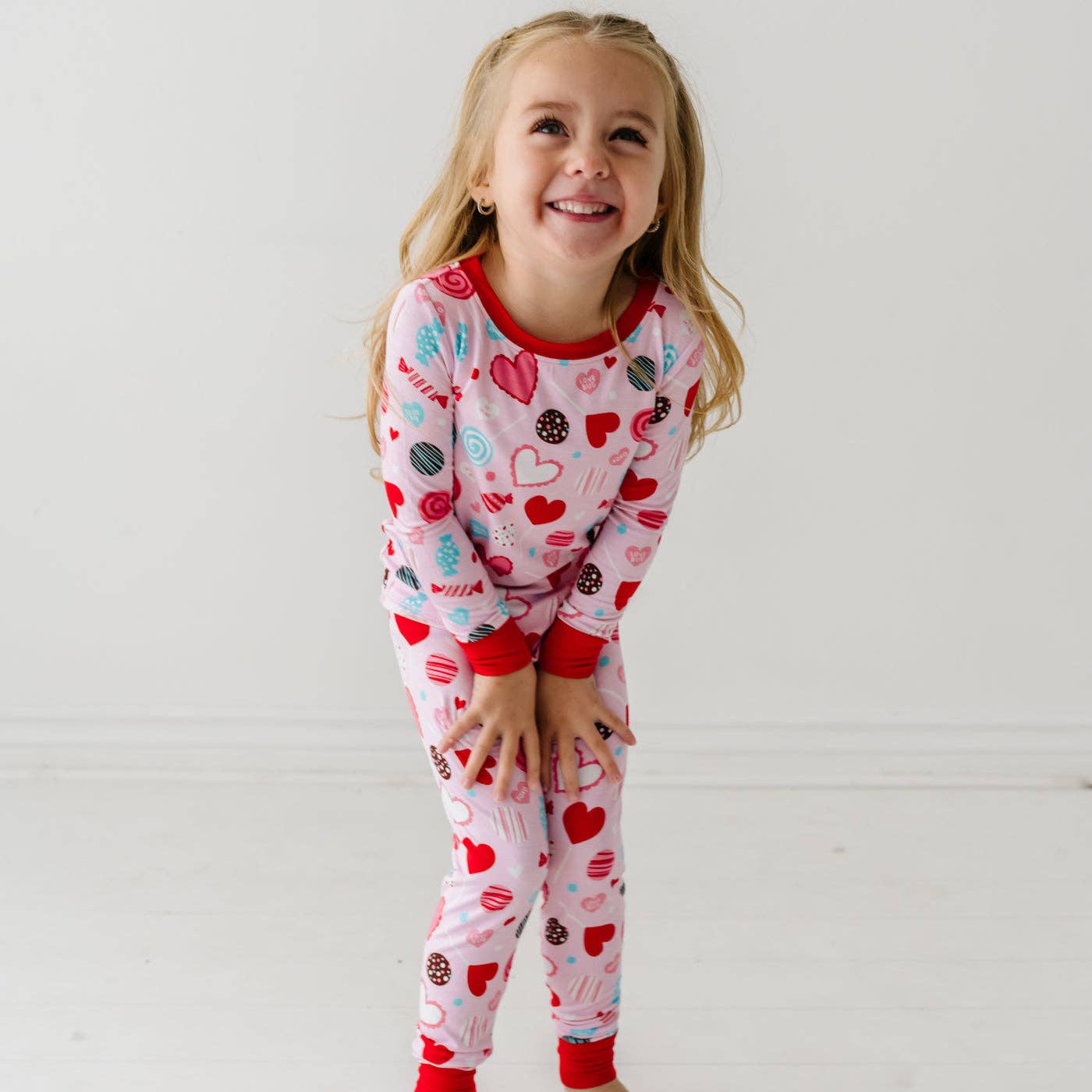 Pink Sweet Valentine Two-Piece Bamboo Viscose Pajama Set