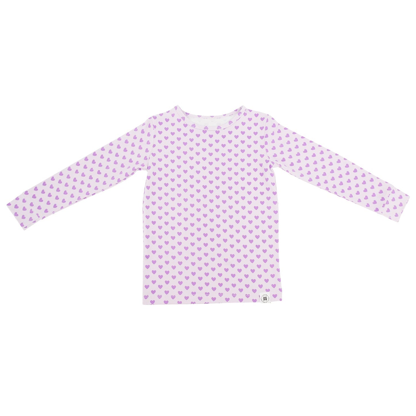Big Kid Pajama - Purple Hearts