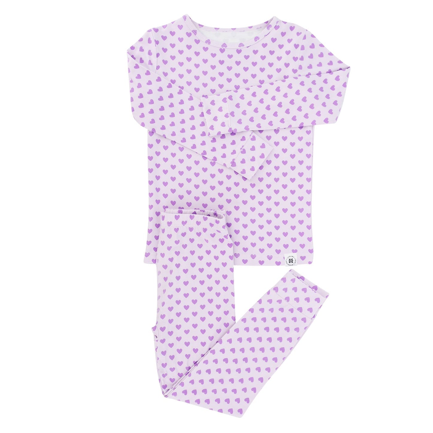 Big Kid Pajama - Purple Hearts