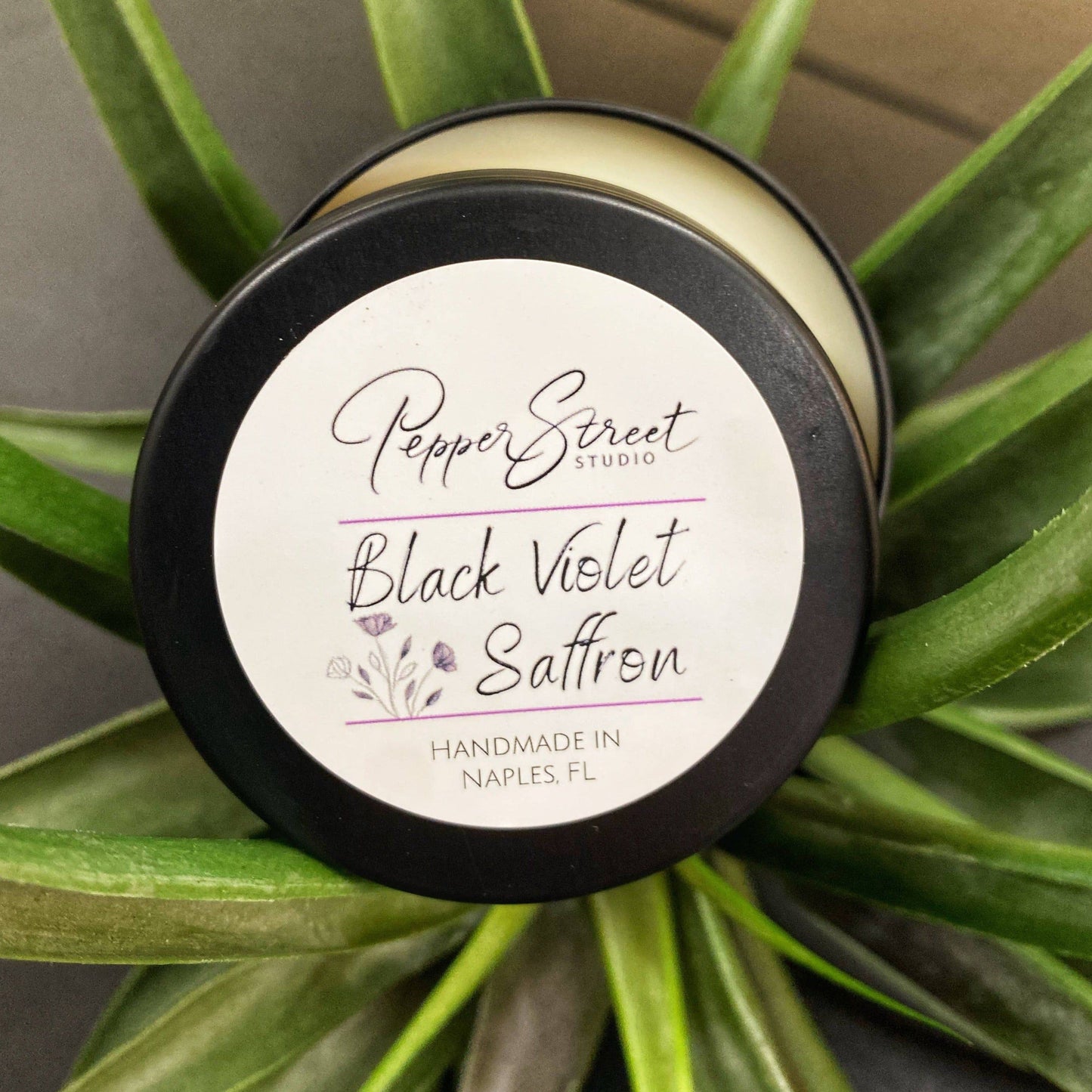 Black Violet + Saffron - 4 oz Soy Travel Candle