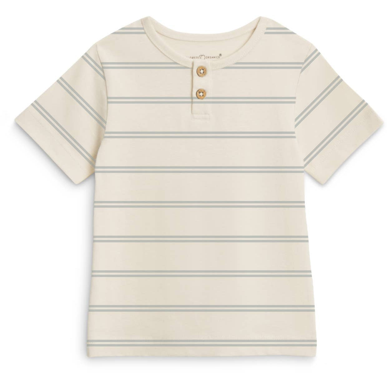 Organic Baby Reef Henley Crew Neck Tee - Fisher Stripe