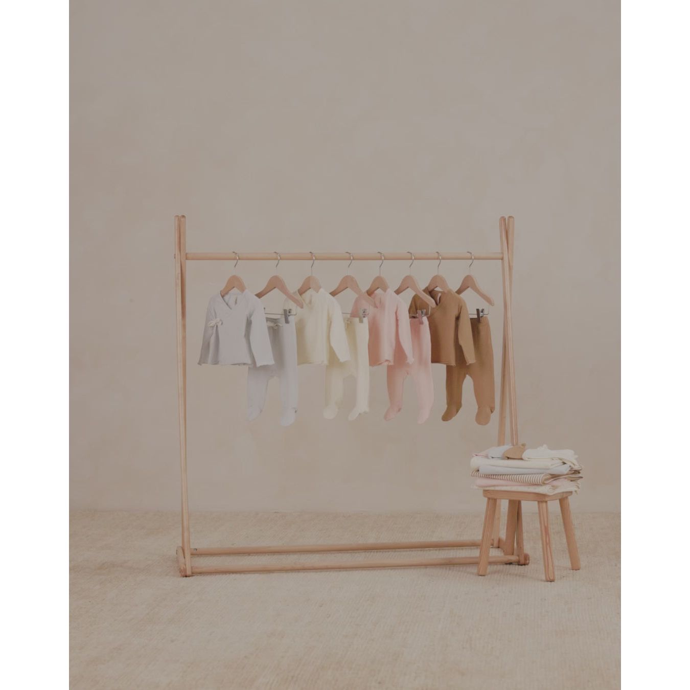 Wrap Top + Footed Pant Set Ivory