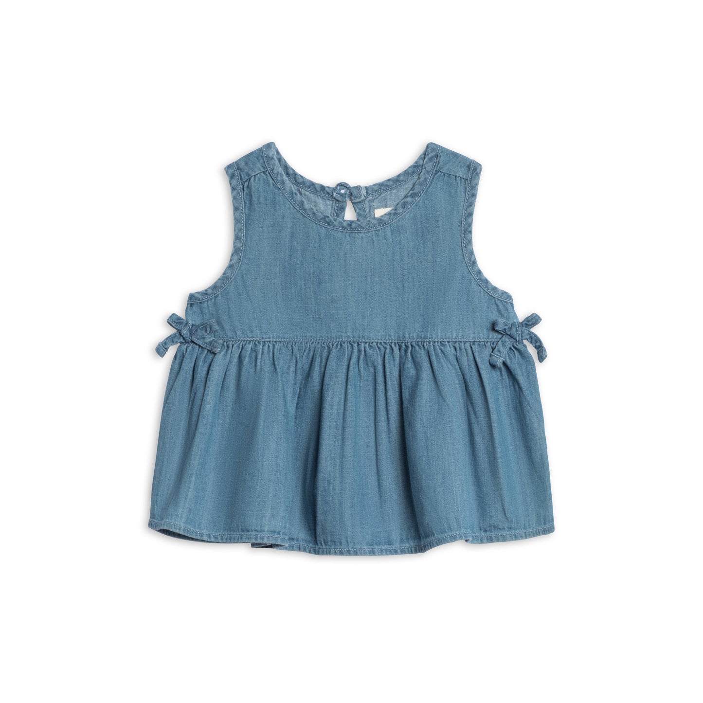 Lana Chambray Ruffle and Bow Tank: Chambray