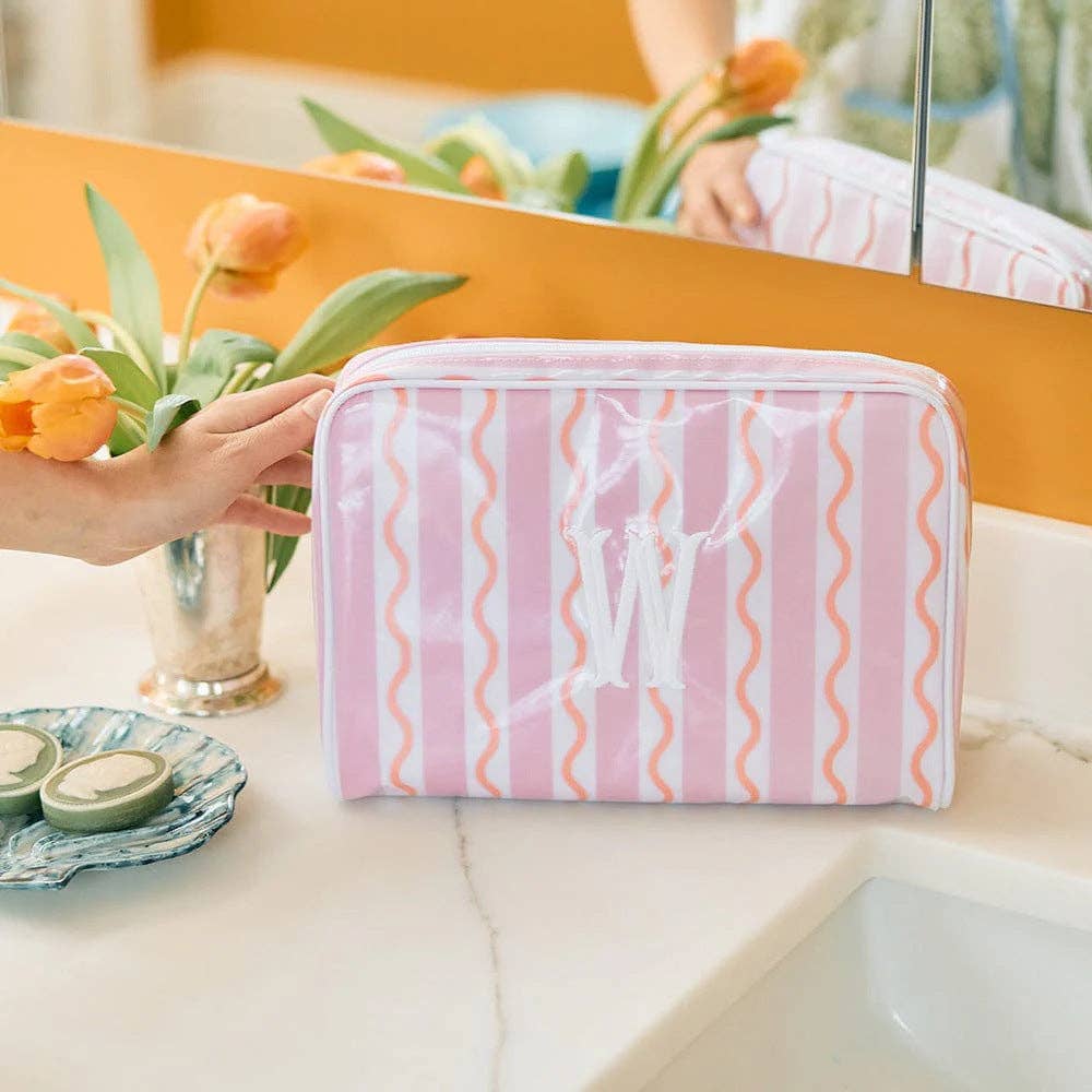 PVC Mahjong Bag Cosmetic Bag, Travel Toiletries Storage Bag: Scallop / L