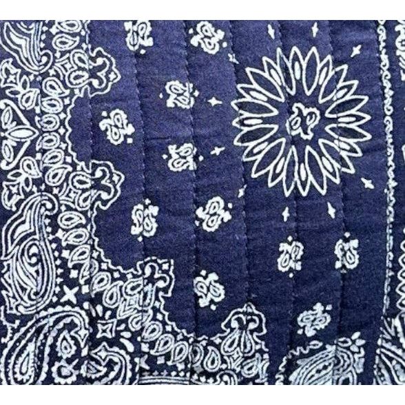 La Plage Ruffle Pouch Patchwork Bandana Navy