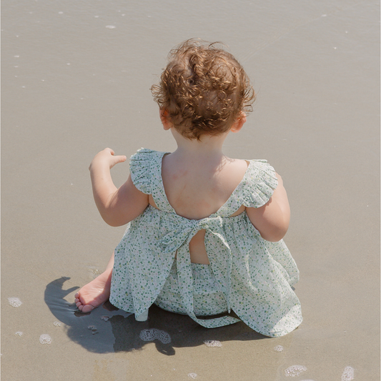 baby sea marsh floral flutter tank bloomer set