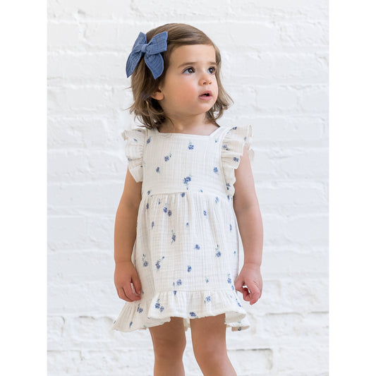 Organic Baby & Kids Jane Muslin Dress - Elena Floral / Lilla
