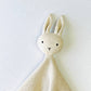 Bunny -Organic Baby Lovey Security Knit Blanket Cuddle Cloth: Ivory