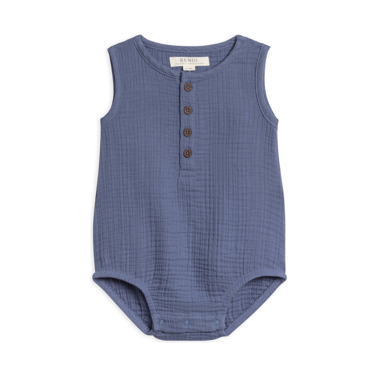 Organic Baby Bowie Muslin Bubble Romper - Marino