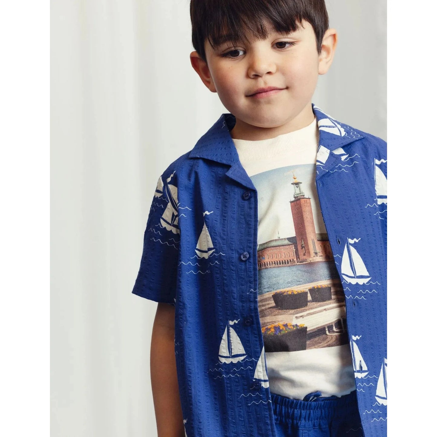 sailing boats woven shirt