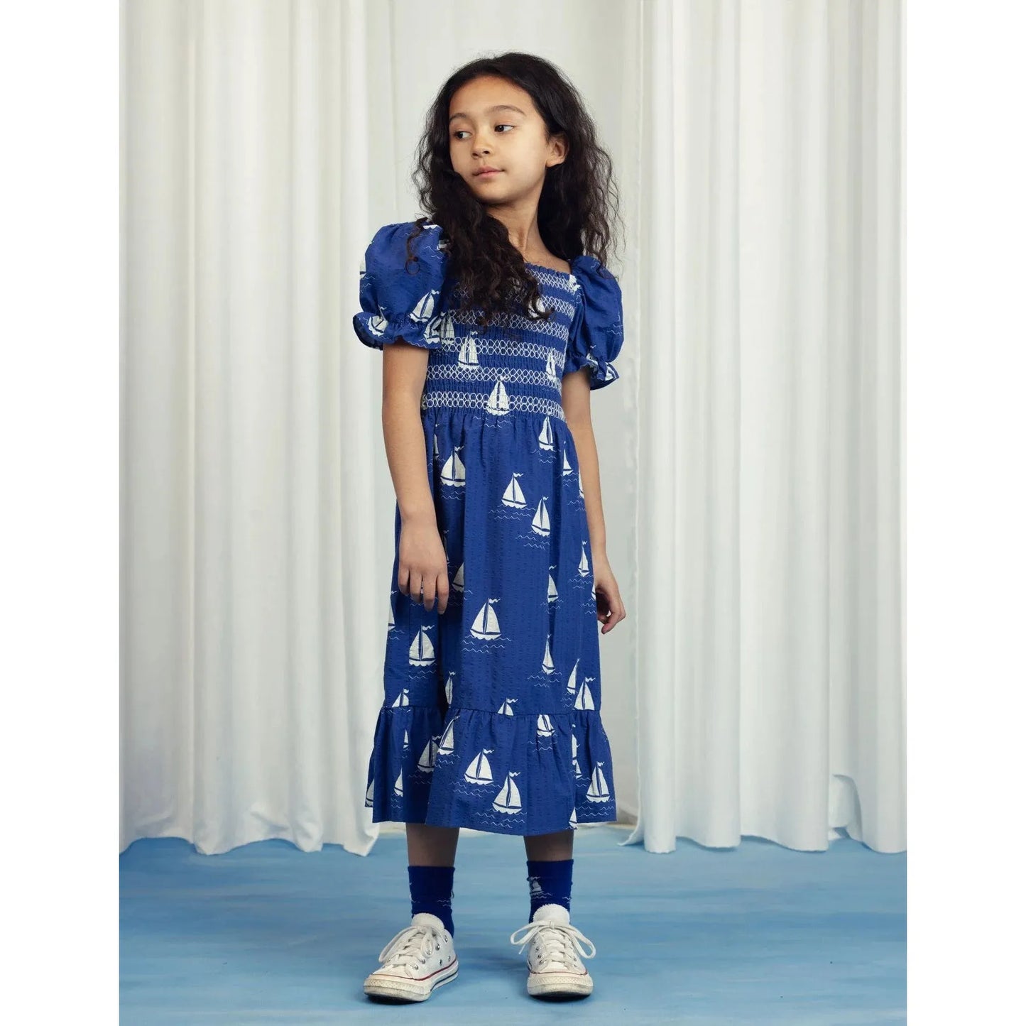 sailing boats woven dress