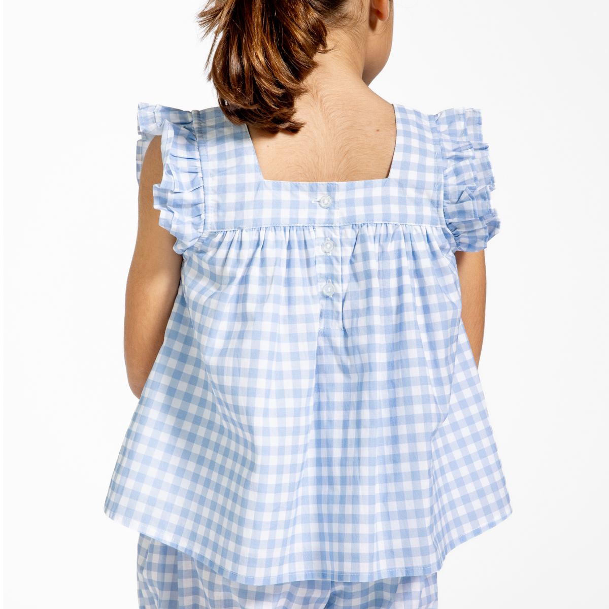 oasis blue gingham bloomer set