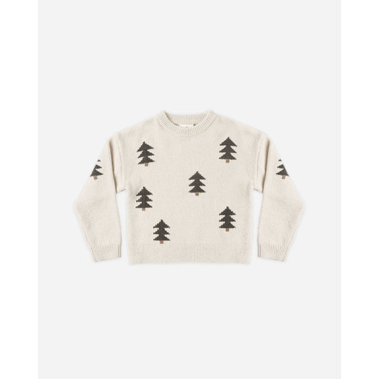 Aspen Sweater Tree Jacquard - Rylee + Cru | Kids Clothes | Trendy Baby Clothes | Modern Infant Outfits |