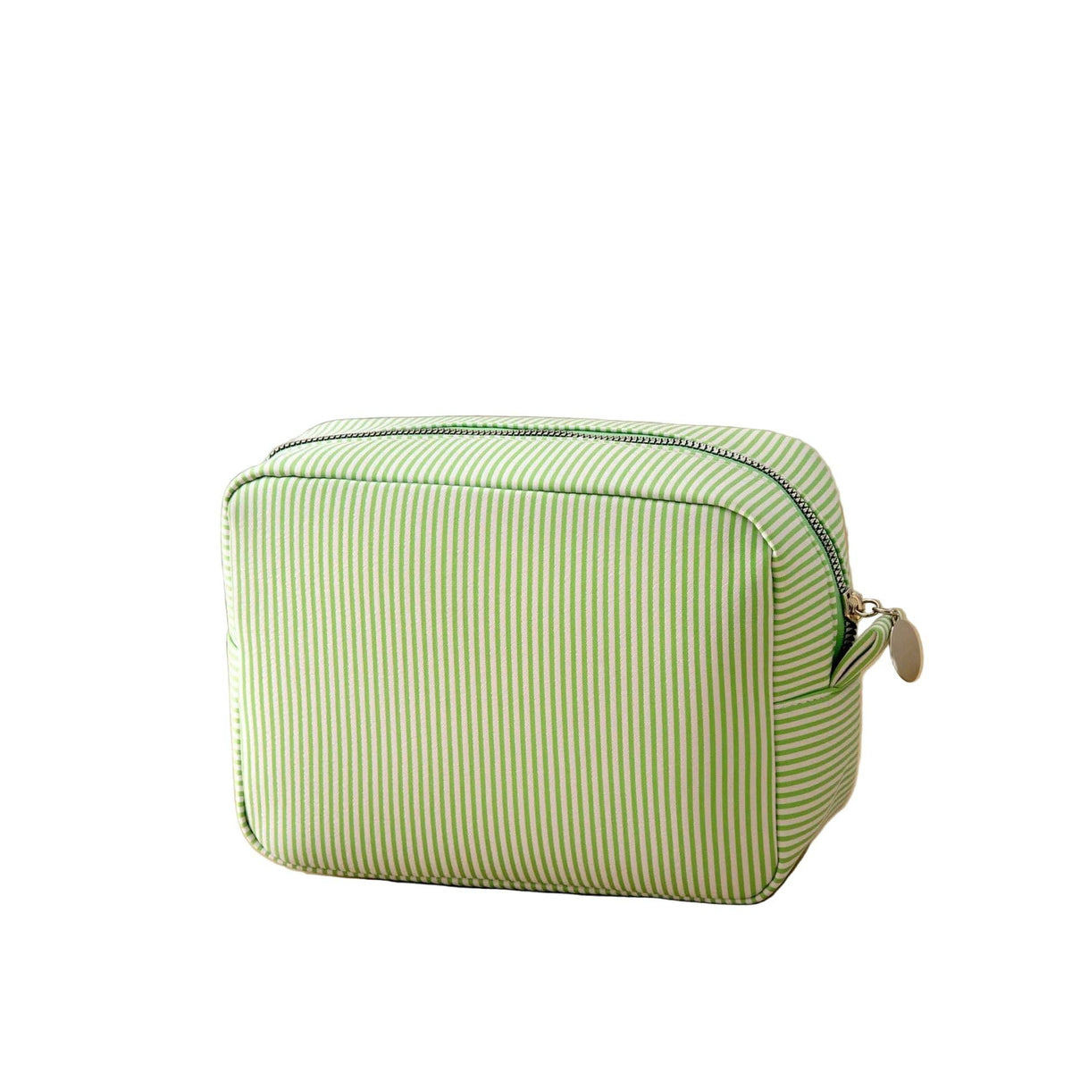 Striped Seersucker Makeup Bag For Embroidery: Purple
