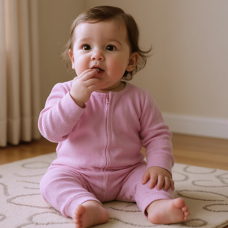 Petunia Pink Rib Convertible Romper