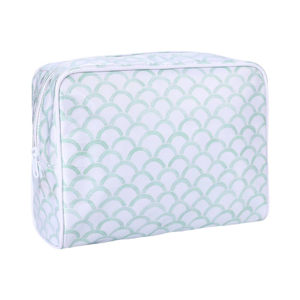 PVC Mahjong Bag Cosmetic Bag, Travel Toiletries Storage Bag: Scallop / L