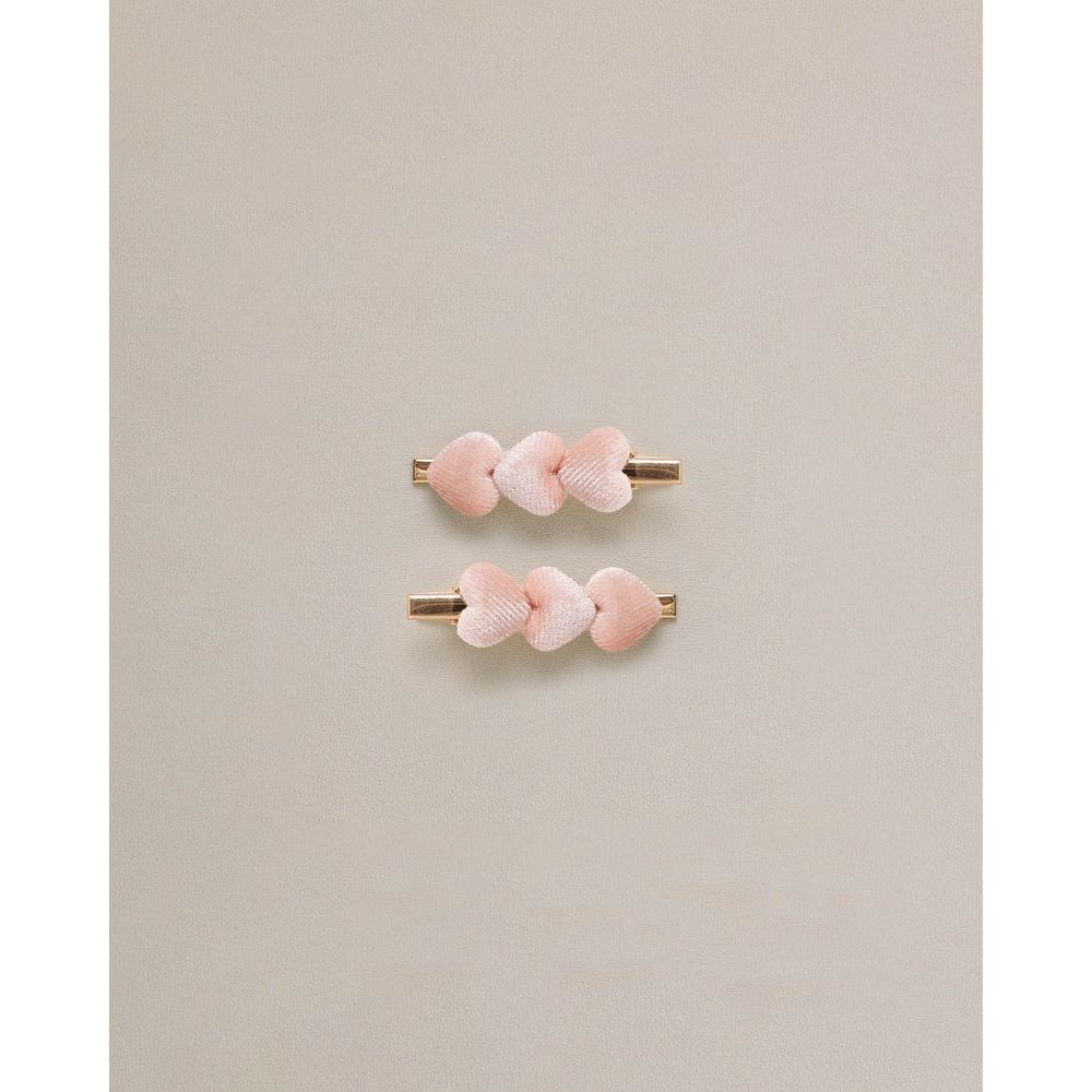 Velvet Heart Clips | Pink
