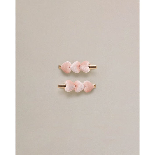 Velvet Heart Clips | Pink