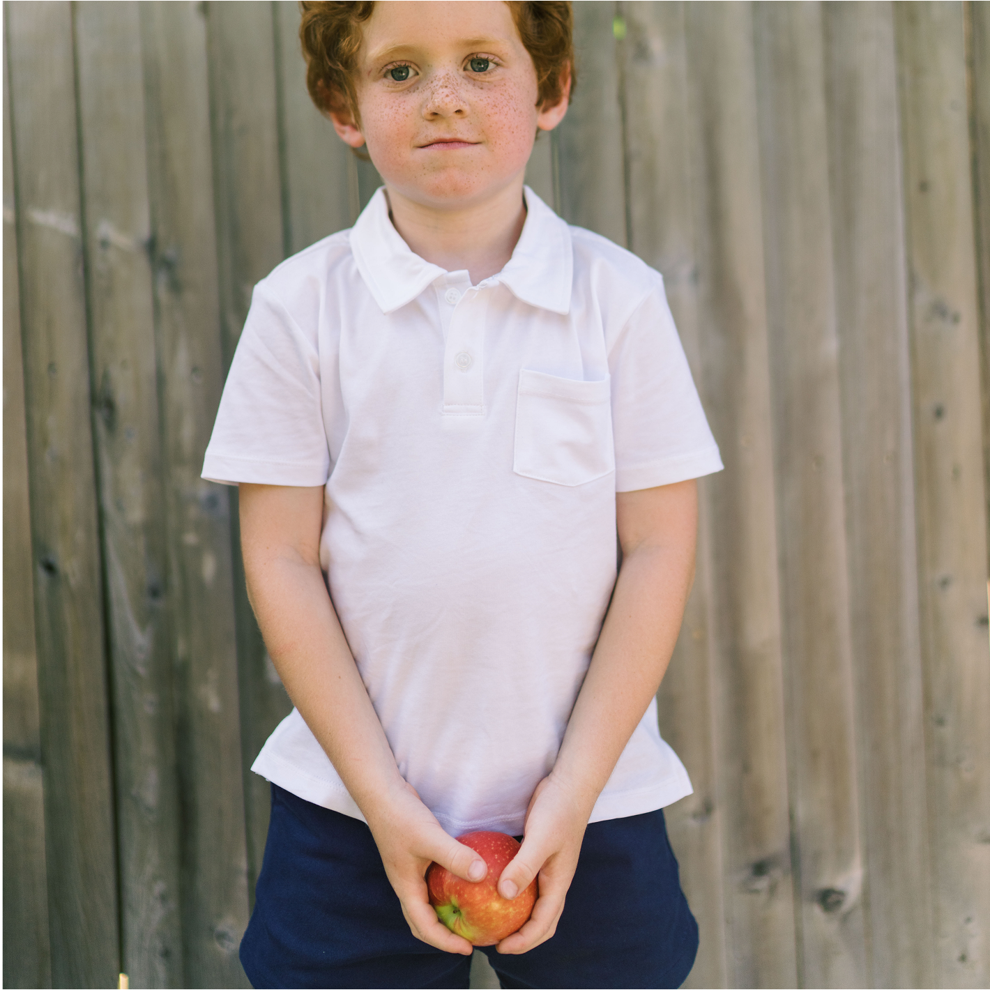 boys white cotton polo