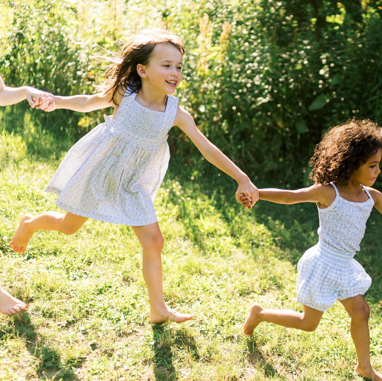 girls slate floral smocked bib dress