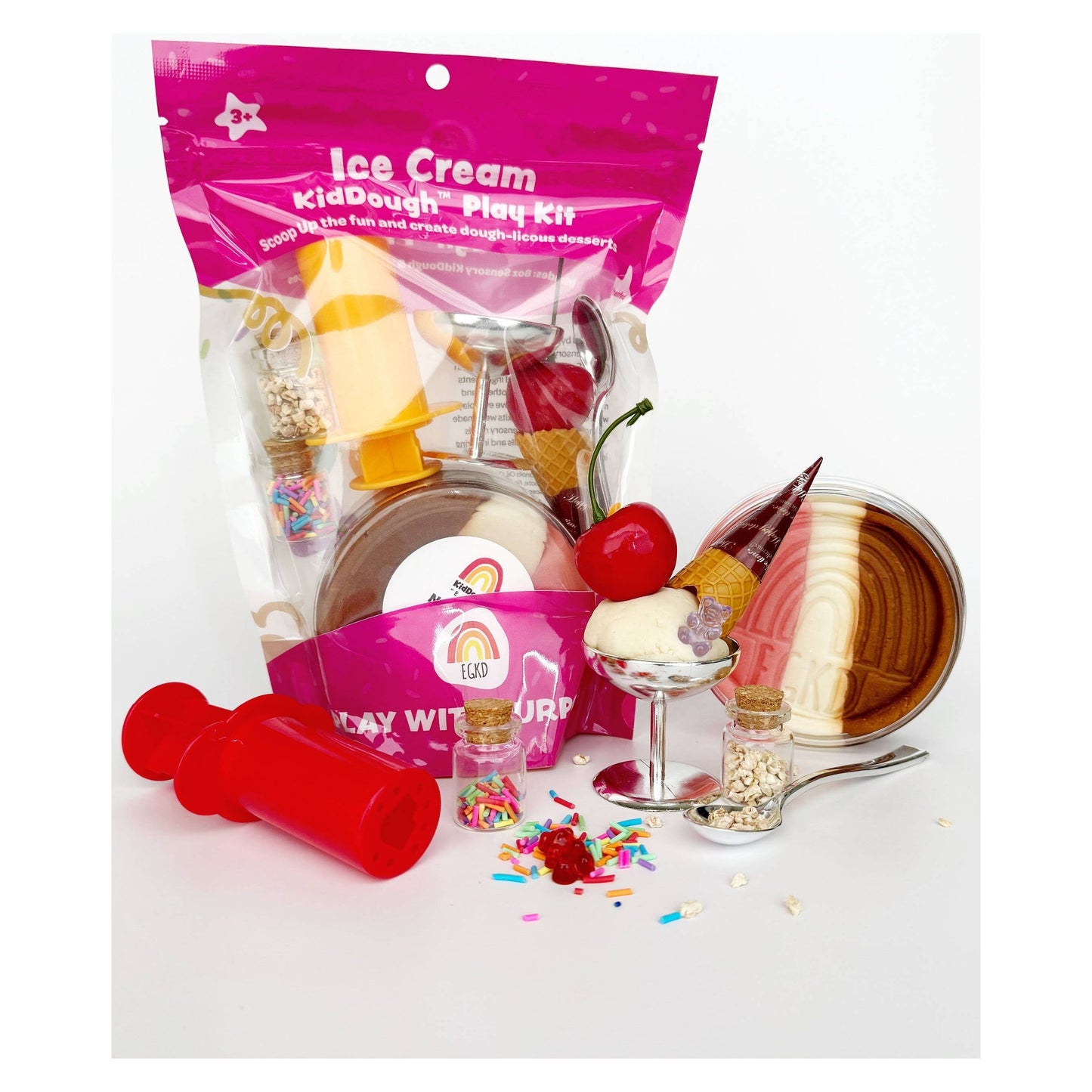 Ice Cream (Neapolitan) KidDough Play Kit