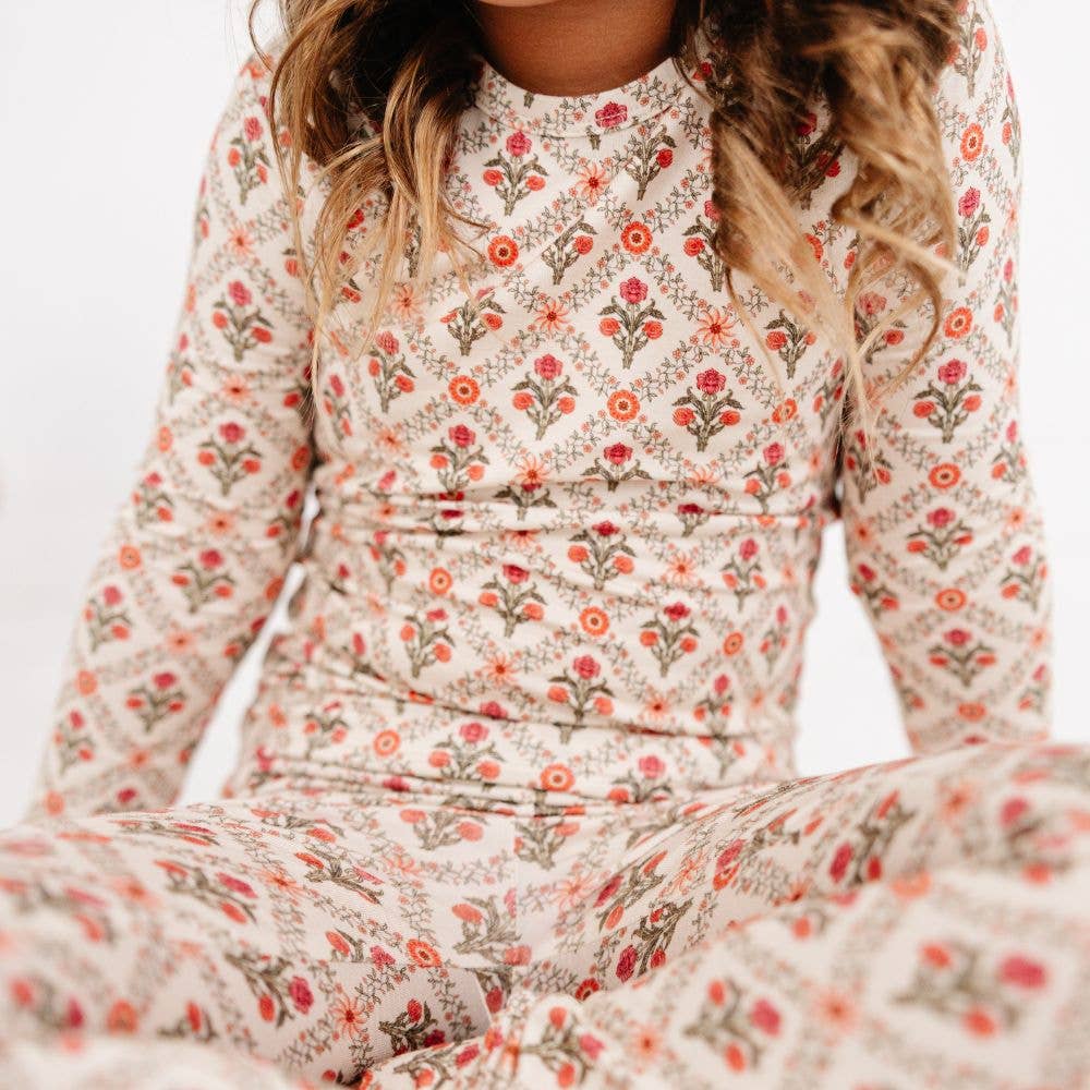 Holly Trellis Bamboo Kids Pajama Set