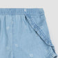 Wheel Print on Chambray Shorts
