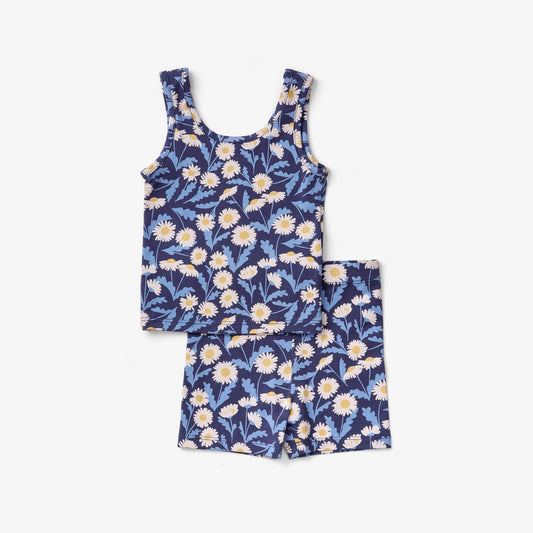 Active Tank Top + Biker Short - Daisy | Bluejay
