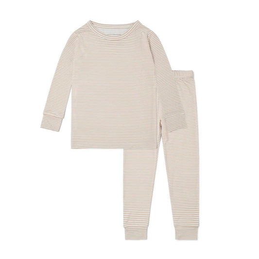 Oatmeal Stripe Bamboo Kids Pajama Set