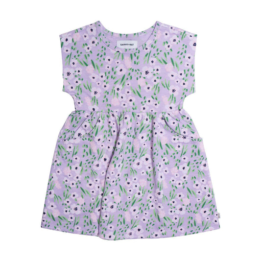 Carly Dress in Lavender Flowers