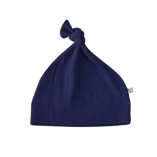 Baby Knot Hat - Navy Blue Rib / OS