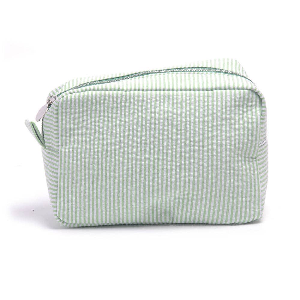 Seersucker Makeup Bag for Embroidery, Personalized Cosmetic Bag: Pink