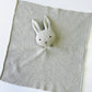 Bunny -Organic Baby Lovey Security Knit Blanket Cuddle Cloth: Ivory