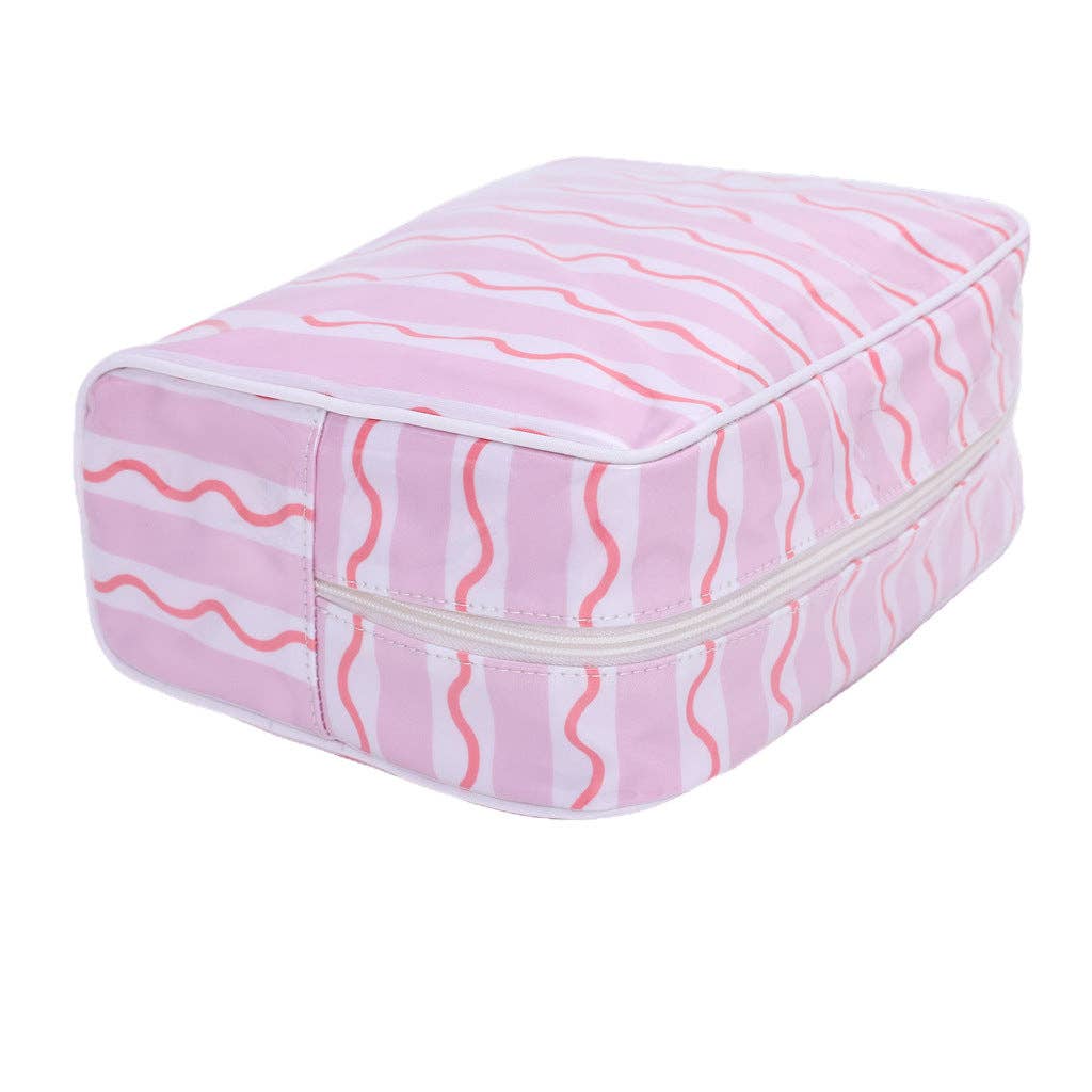 PVC Mahjong Bag Cosmetic Bag, Travel Toiletries Storage Bag: Scallop / L