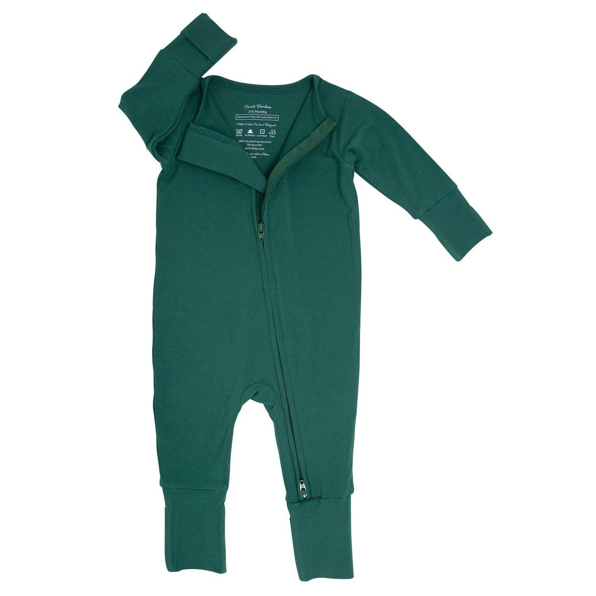 Hunter Green Convertible Romper: Newborn