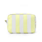 Striped Corduroy Makeup Bag, Portable Travel Toiletry Bag: Green/Pink