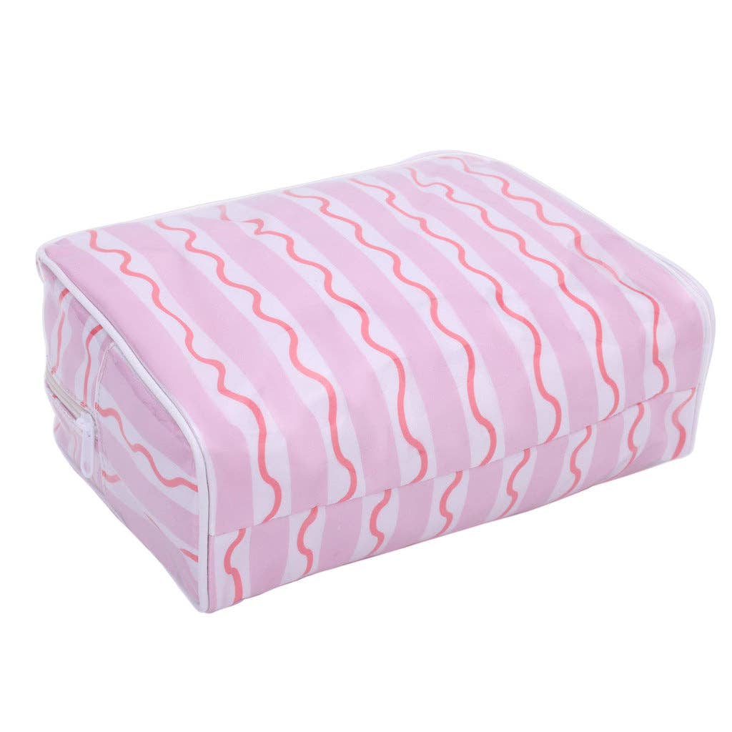 PVC Mahjong Bag Cosmetic Bag, Travel Toiletries Storage Bag: Scallop / L