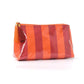 PVC Striped Makeup Bag, Waterproof Travel Cosmetic Bag: Blue/Green