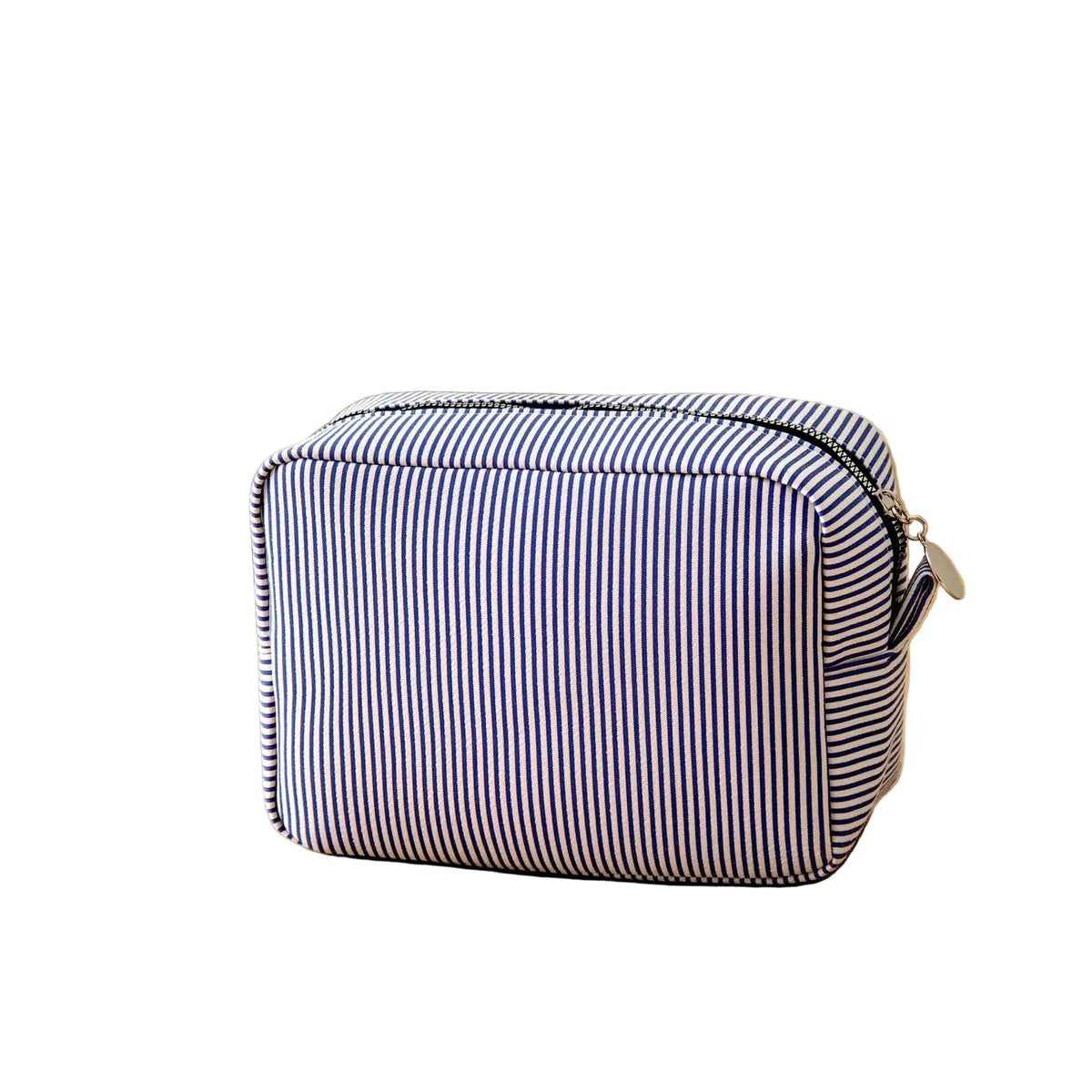 Striped Seersucker Makeup Bag For Embroidery: Yellow