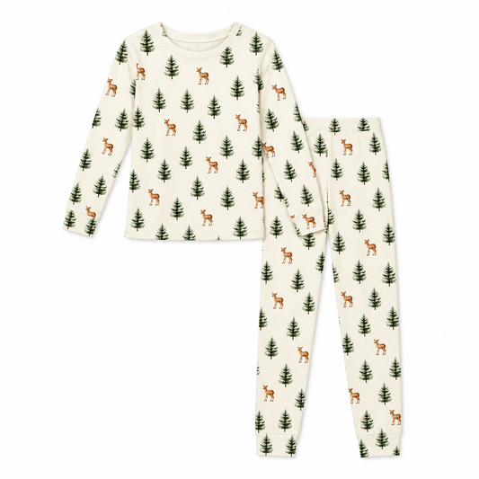 Big Kid Pajama Set - Winter Fawn
