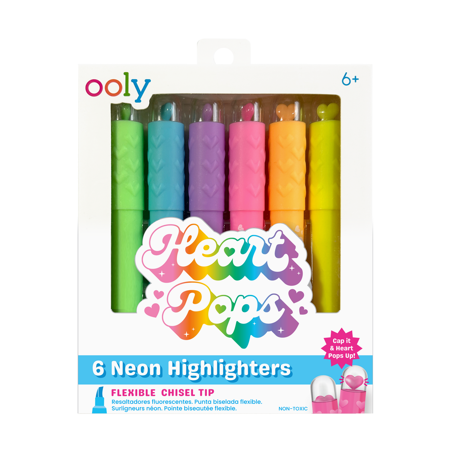 OOLY - Heart Pops: Neon Highlighters